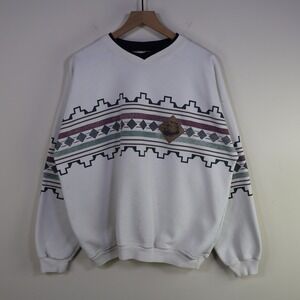 Vintage 1994 Southwestern Eagle Sweatshirt XL White Aztec Retro USA